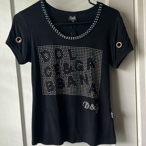 Dolce & Gabbana Vintage Rhinestone Studded Logo T-Shirt